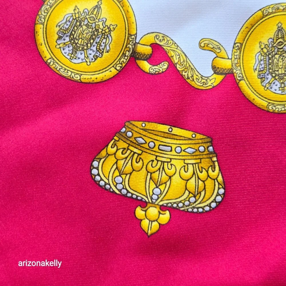 Hermès 'Les Tambours' Silk Scarf Red